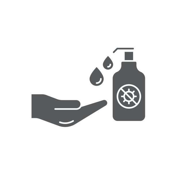 消毒剂手部，以避免冠状病毒和保持双手清洁矢量图标隔离在白色背景图片下载