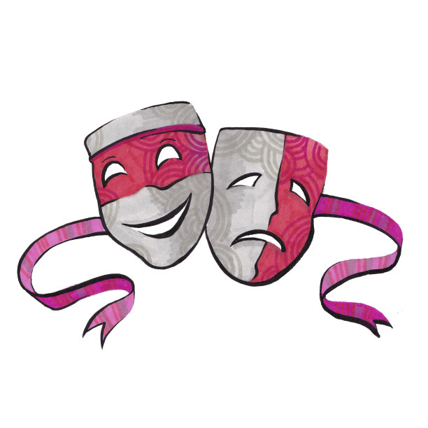 戏剧面具。戏剧和喜剧。为剧院做插图。悲剧喜剧面具图片下载