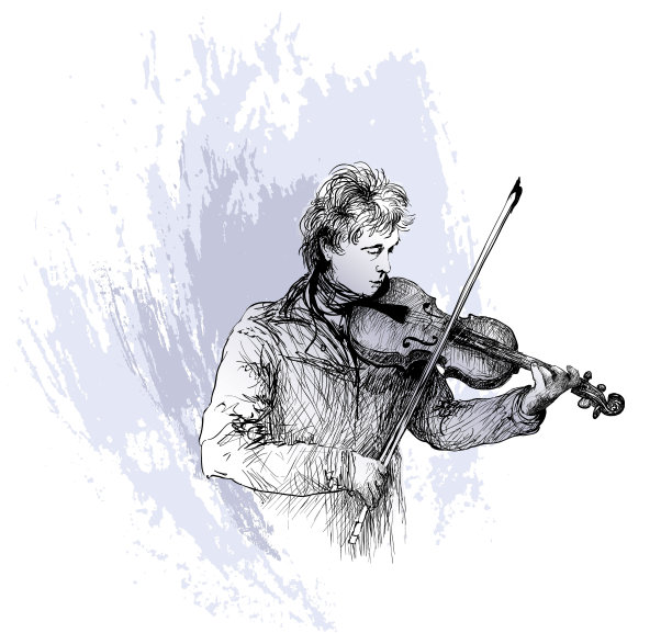 小提琴手。音乐节的背景图片下载