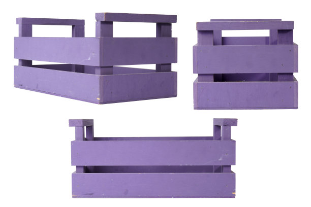 一套木箱孤立在白色。图片下载