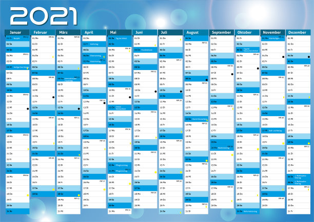 2021年日历德国计划口袋业务年向量图片下载