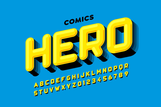 漫画超级英雄风格字体图片下载