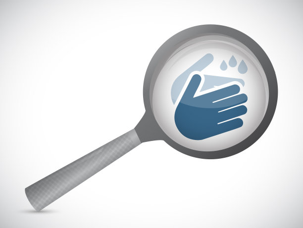 洗你的手放大镜标志图片下载