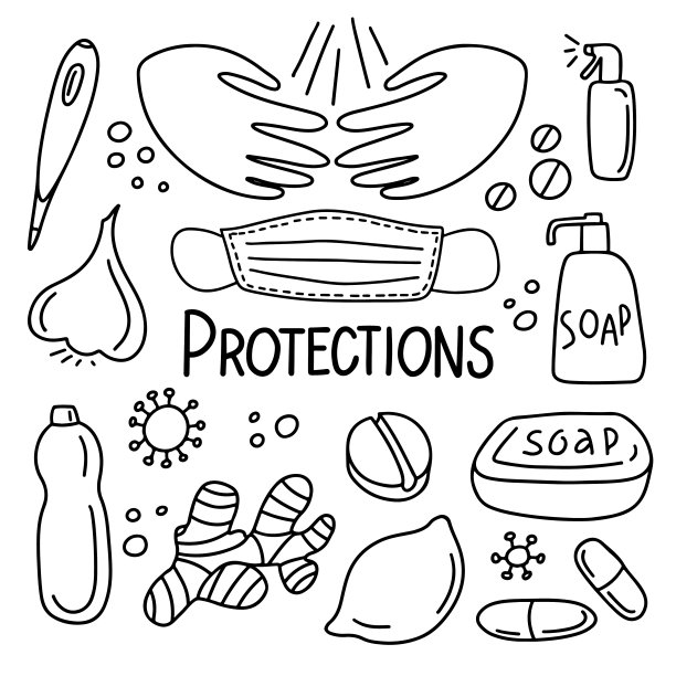 一套矢量涂鸦插图医疗线图标。图片下载