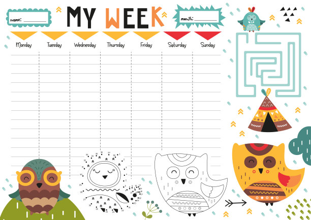 用猫头鹰做每周计划图片下载