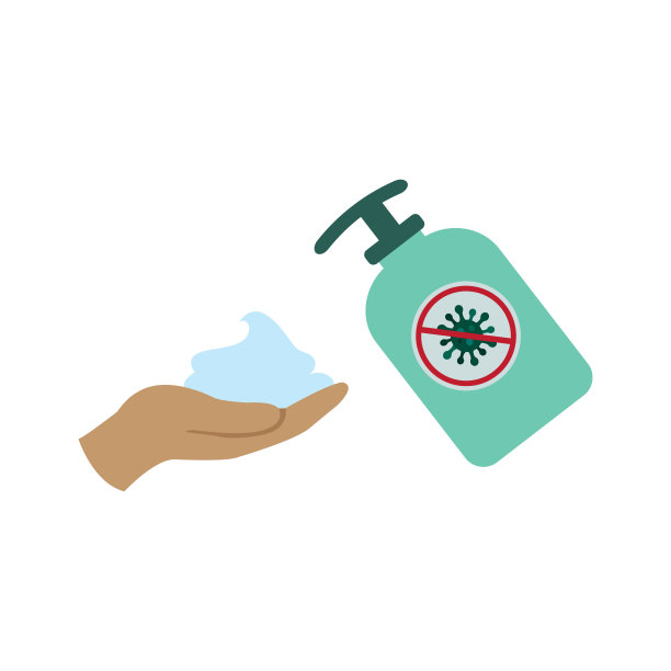 抗菌，抗病毒肥皂，手持泡沫，肥皂或乳液。卫生矢量图标图片下载