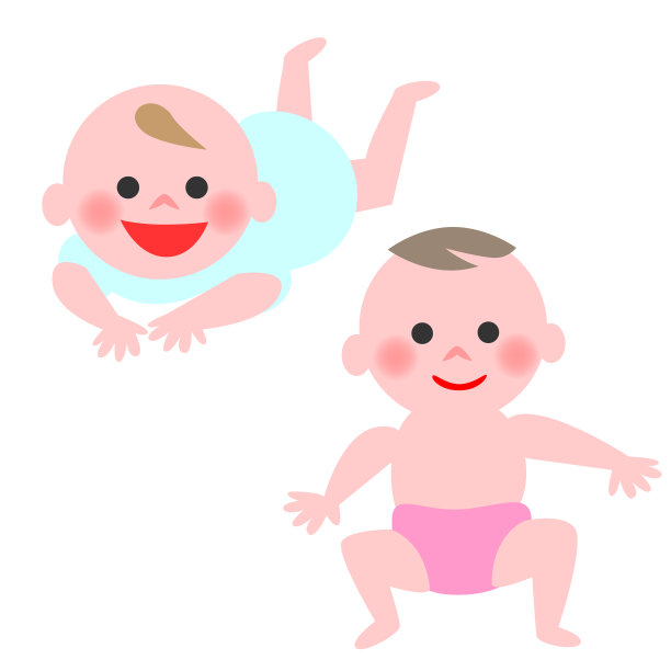 婴儿卡通全身在白色的背景。矢量插图。图片下载