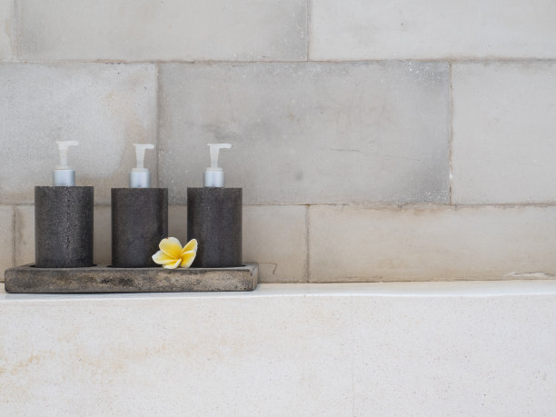 浴室里树瓶的特写图片下载