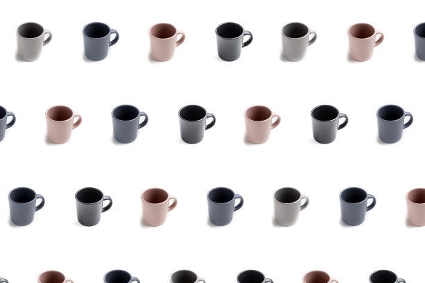 不同颜色的小咖啡杯图案图片下载