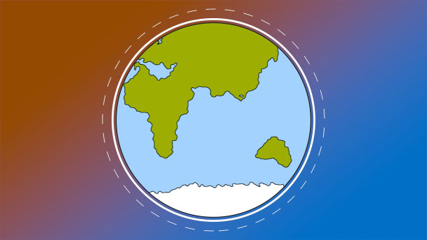 3 d渲染。地球大陆出现，并通过蓝色海洋的平面行星。图片下载