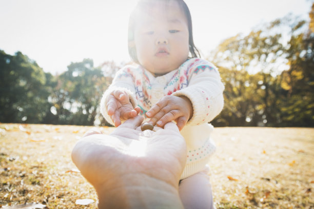 公园里放松的家庭图片下载