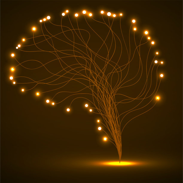 抽象的人类大脑的线条和发光的点图片下载