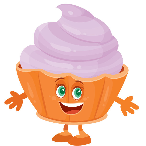 有趣的角色松饼孤立物体在白色背景上，图片下载