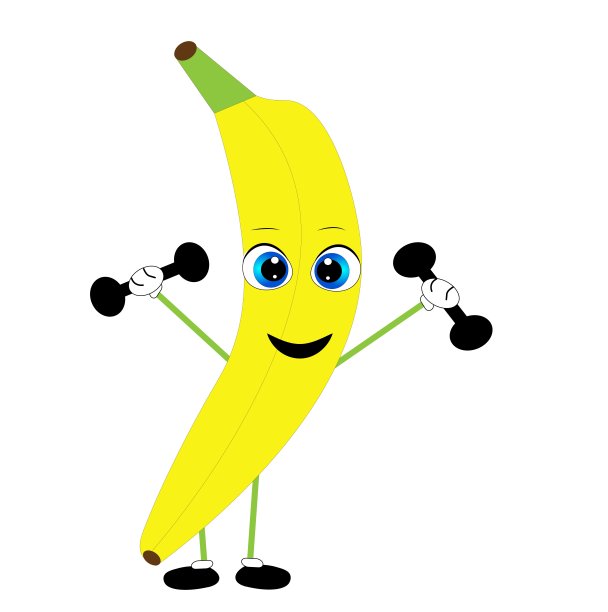 健康香蕉卡通插图素食向量图片下载