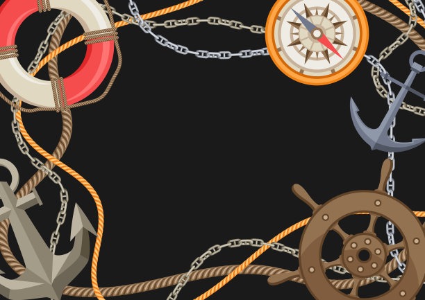 航海背景与航行项目，绳索和链条。图片下载