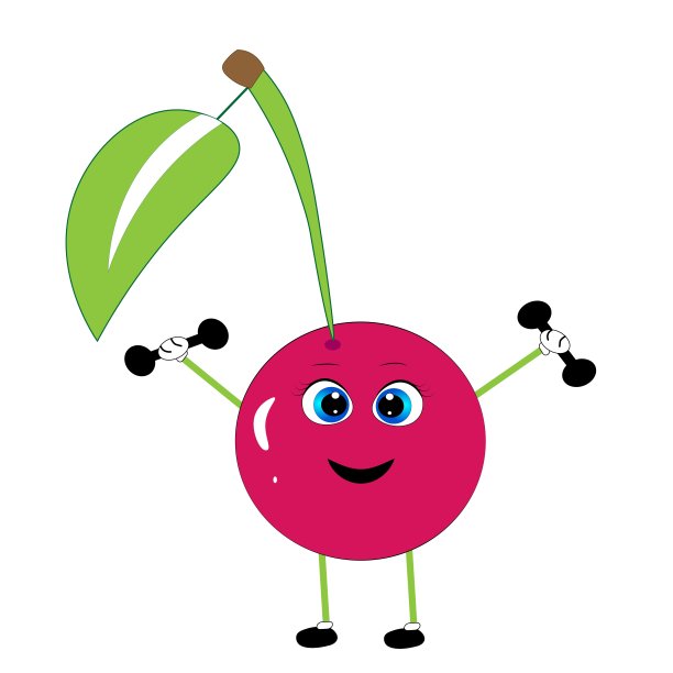 健康樱桃卡通插图素食向量图片下载