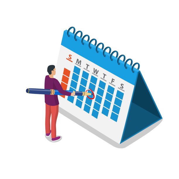 标记日历等距图标。图片下载