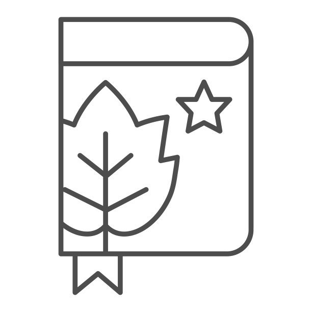 书与葡萄叶和书签细线图标。葡萄生长轮廓风格象形文字白色背景。酒厂和葡萄栽培标志的移动概念和网页设计。矢量图形。图片下载