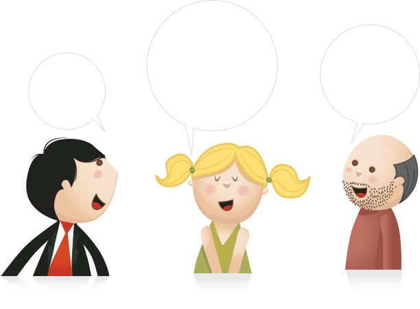 三个人交流说话说话素材图片