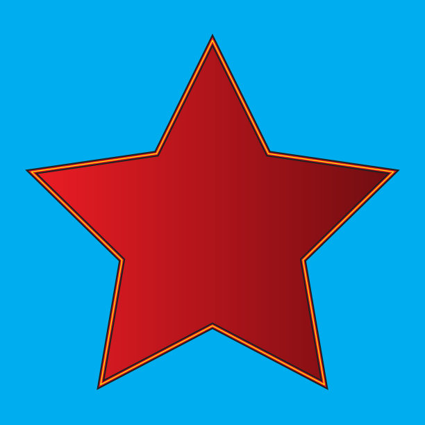 红星标志矢量插图孤立在蓝色背景图片下载