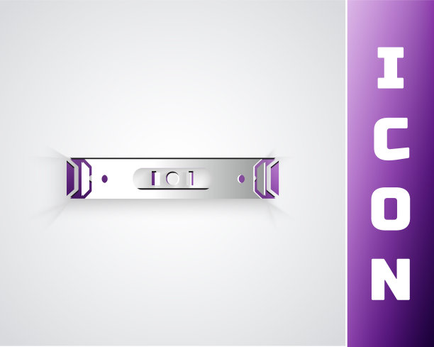 剪纸建筑气泡级图标孤立在灰色背景。测量仪器，测量设备。纸艺术风格。矢量图图片下载