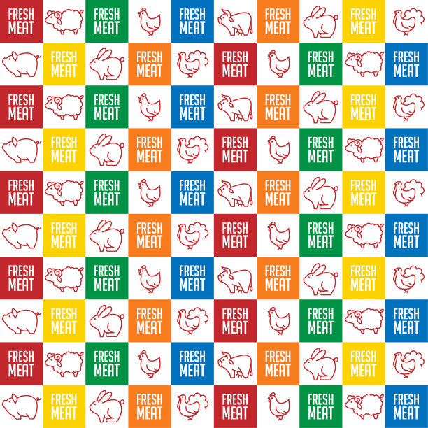 鲜肉无缝图案。图片下载