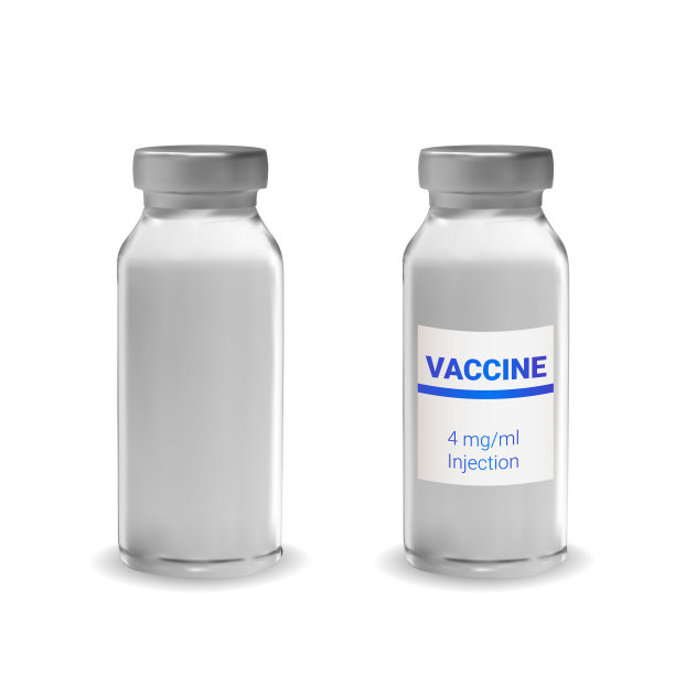 逼真的3d玻璃安瓿与药物。疫苗注射。冠状病毒感染、新型冠状病毒疾病2019、COVID-19、nCoV 2019。矢量插图。图片下载