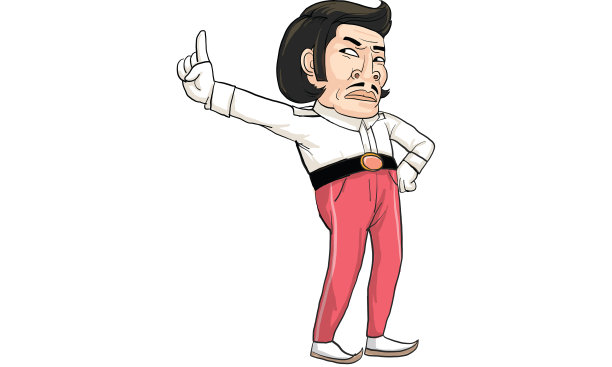 白色西装男人跳舞的卡通图片下载