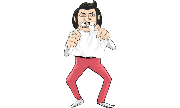 卡通人物在白色西装行动图片下载