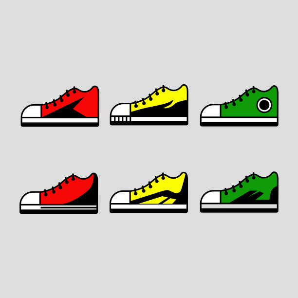 向量插图的一套鞋模型图像素材图片