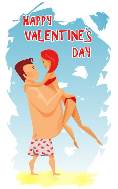 情人节贺卡快乐。度假的夫妇图片下载