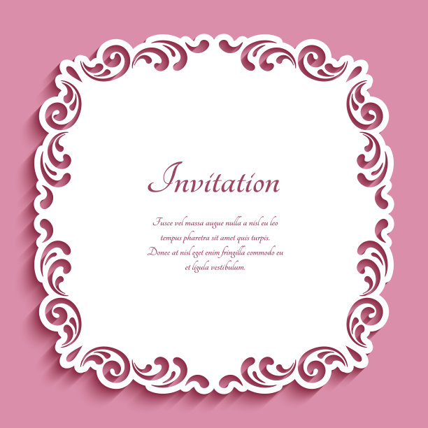 方形花边桌布与裁剪的边界图案图片下载