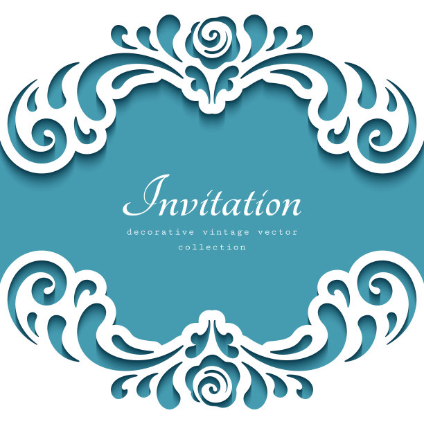 剪纸纸框架与漩涡边界图片下载