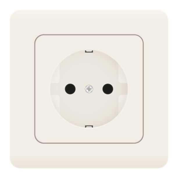 电插座。白色方形塑料欧洲标准插座图片下载