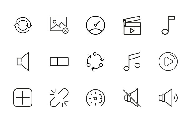 一组大的标志线图标。图片下载