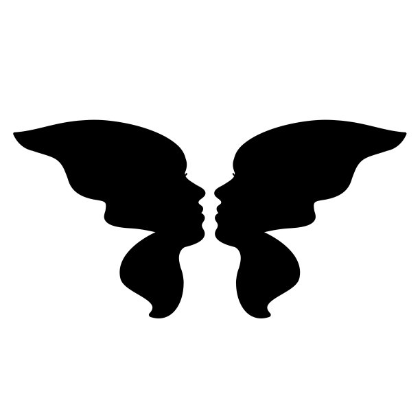 一个蝴蝶翅膀形状的女人的脸。抽象的设计理念适用于美容院、水疗中心、化妆品、整形外科。蝴蝶。矢量标志模板。年轻美丽的女人插图。图片下载