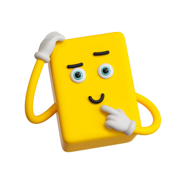 3d渲染，抽象情绪的脸图标，黄色思维的表情剪辑艺术孤立在白色的背景。聪明的卡通人物插图，有趣的怪物手，方形的表情符号，可爱的傻立方玩具图片下载