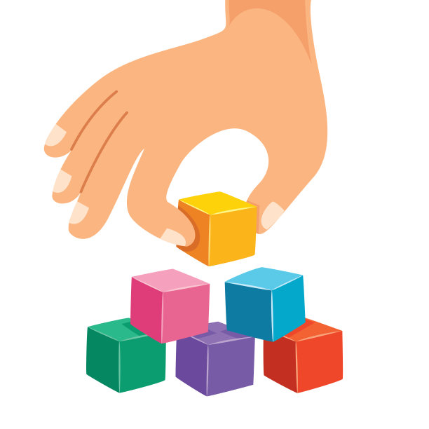 用图标手工排列木块堆叠图片下载