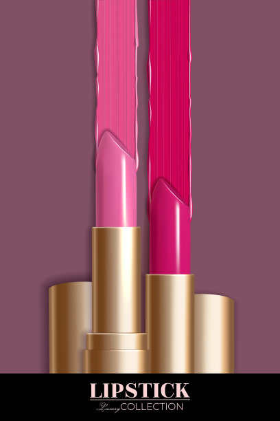 为产品目录和杂志设计口红广告模型。产品设计，口红模型图片下载