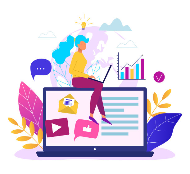 covid - 19疫情期间在线教育或在家工作的概念现代媒介插图。远程工作的概念图片下载