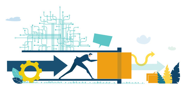 商人把软木塞从管子或隧道的一端塞出来，以便出去。互相对抗。图片下载
