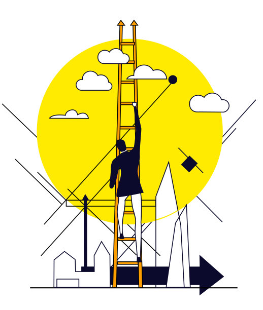 爬梯子的商人。经营理念集合图片下载