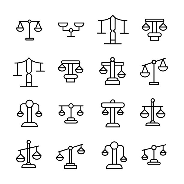 天平线条图标合集图片下载