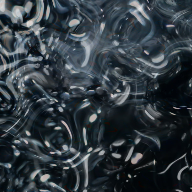 黑色背景上的反光液体。图片下载