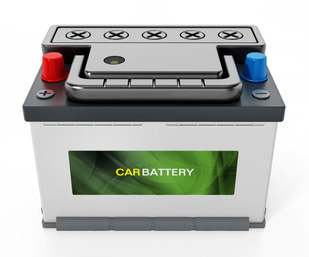 备用汽车电池隔离在白色图片下载