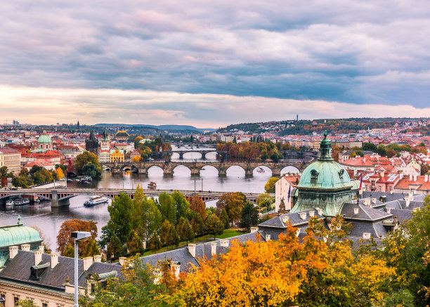 日落时分的布拉格天际素材图片
