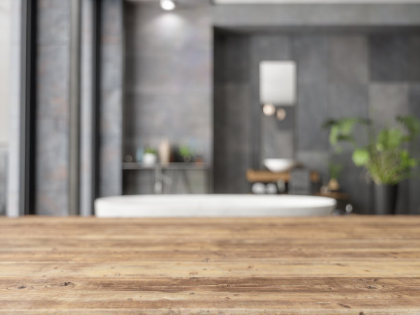 木材空表面和浴室作为背景图片下载