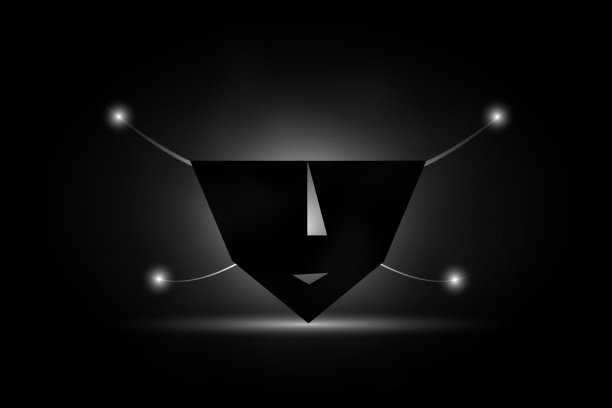 抽象的黑色面具与灯光效果在黑暗的房间。图片下载