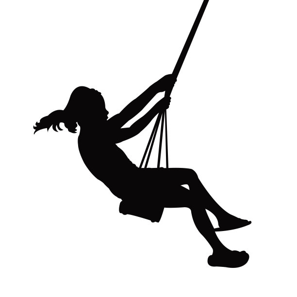 女孩摆动身体剪影向量图片下载