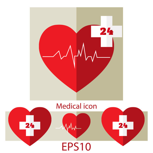 心率平面图标设计现代矢量插图。保健和医疗帮助的概念。图片下载